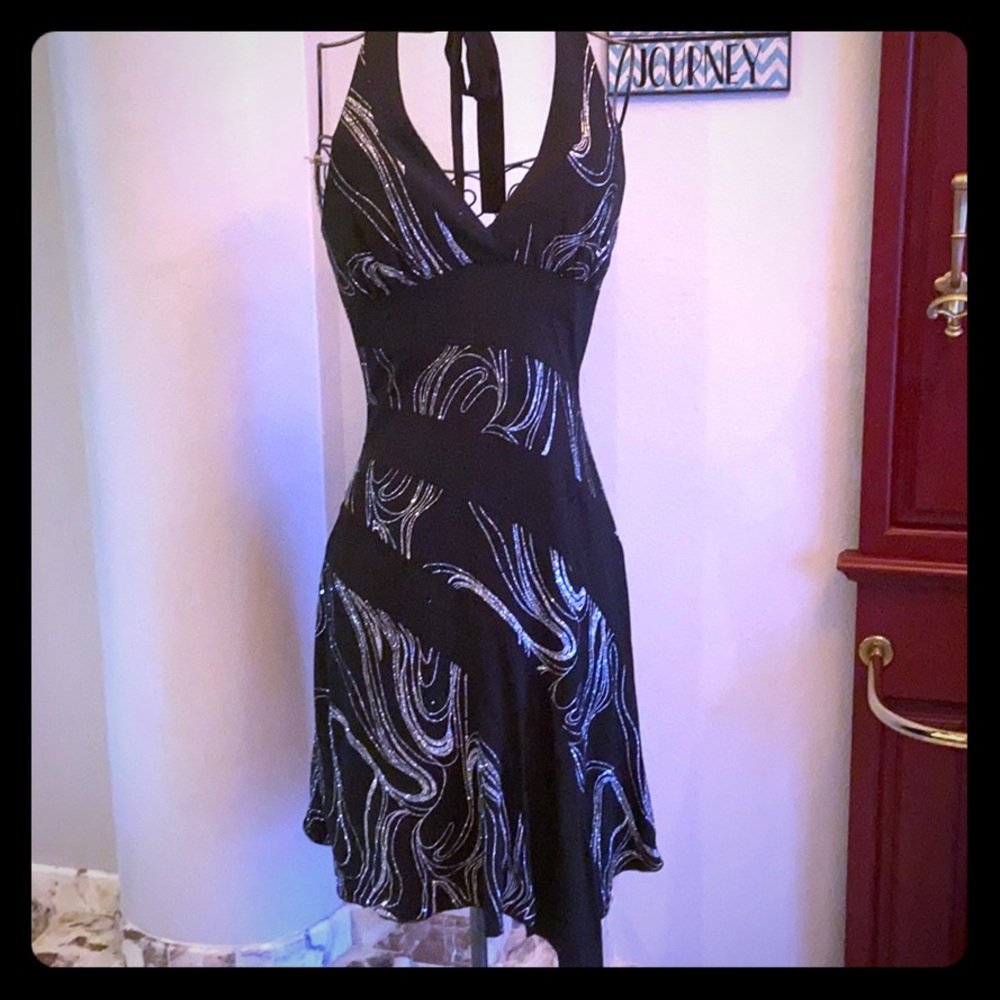 LaBelle sparkly cocktail halter dress size medium